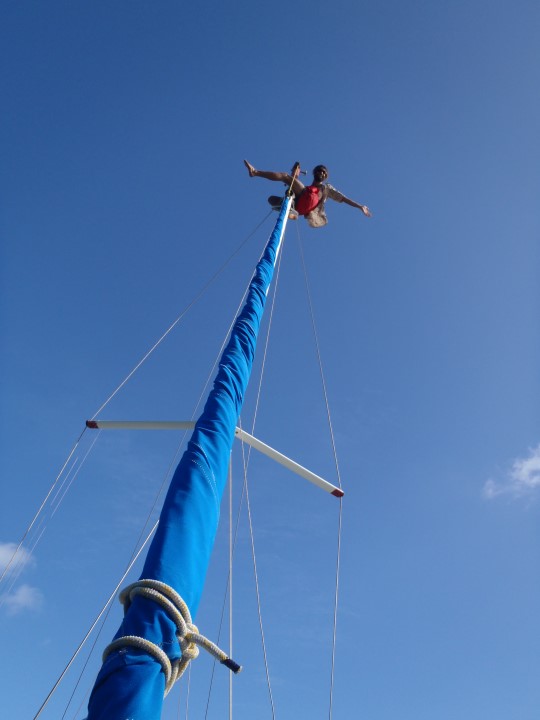 30 Apr 2013<br>Olivier en haut du mât.<br>Lagon sud, Nouvelle-Calédonie.