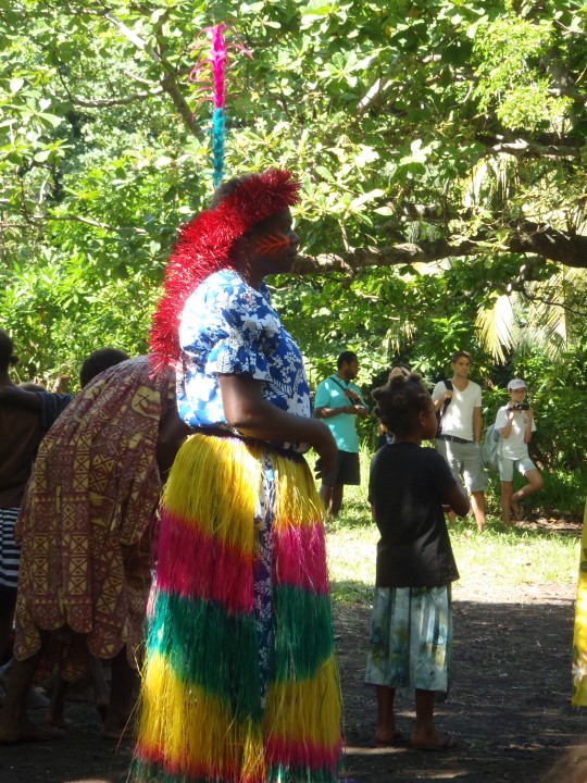 Costume de fête Vanuatai.<br>Port Résolution, Ile de Tanna, Vanuatu.