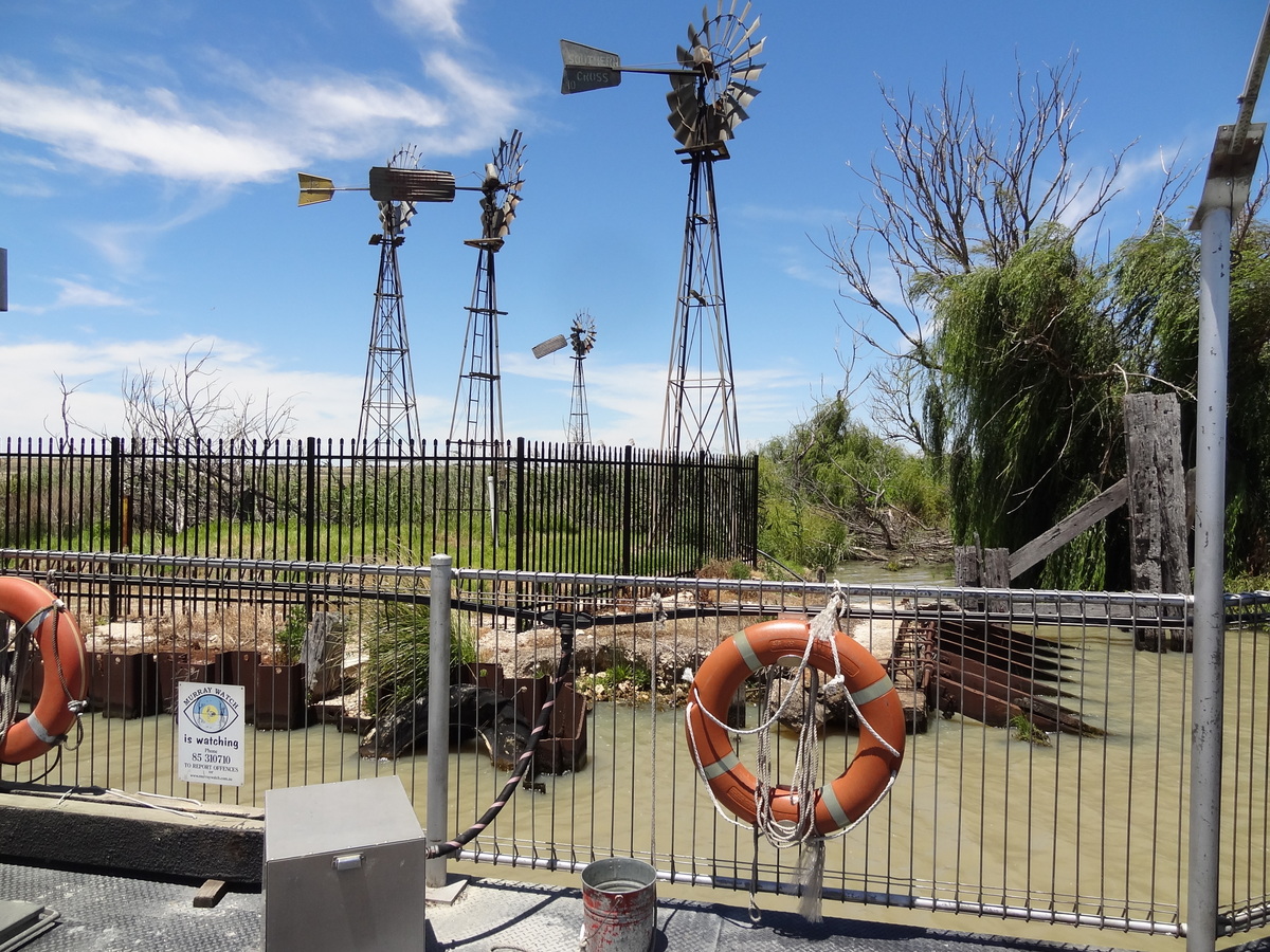 08 Jan 2014<br>Les moulins à vent australiens. Le vent pompe l'eau du sol.<br>Kingston-Adélaïde, SA, Australie.