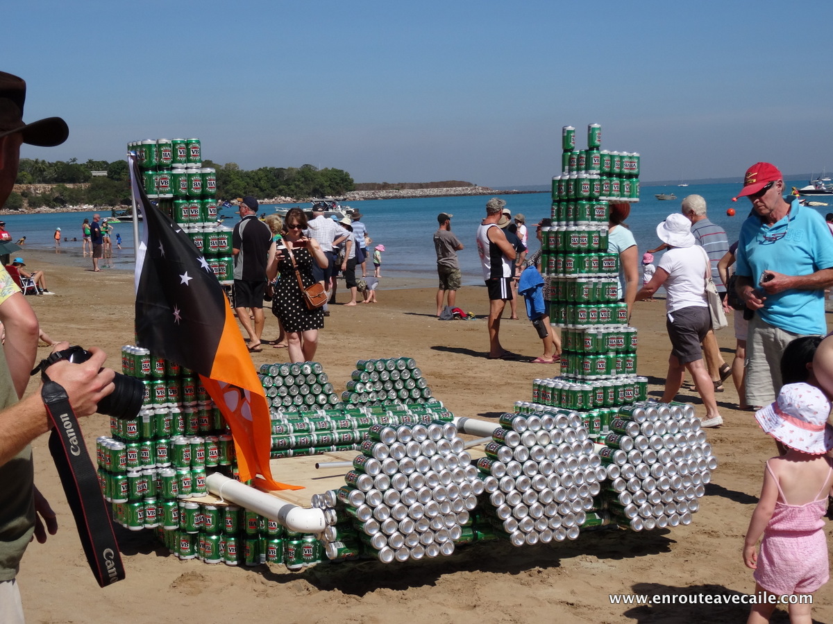 06 Jul 2014<br>Concours de bateau cannettes recyclées.<br>Darwin area, NT, Australia.