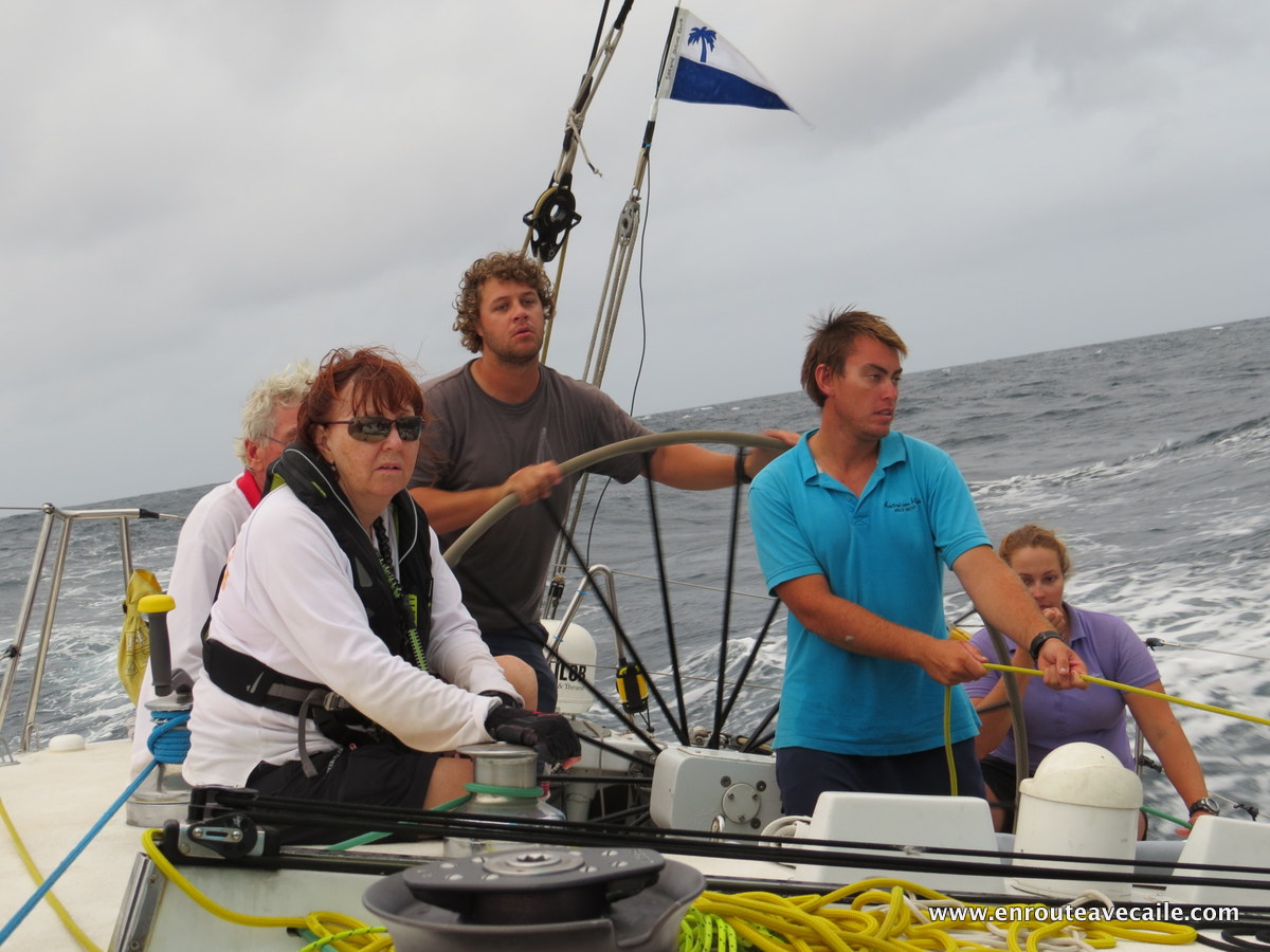 26 Aug 2014<br>Le poste arrière. Ca ne rigole pas!<br>Australian Maid, Darwin to Ambon race, Mer de Timor.