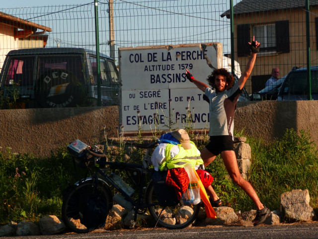 04 Aug 2008<br>Arriving at the Col de la Perche, my true symbolically from France.