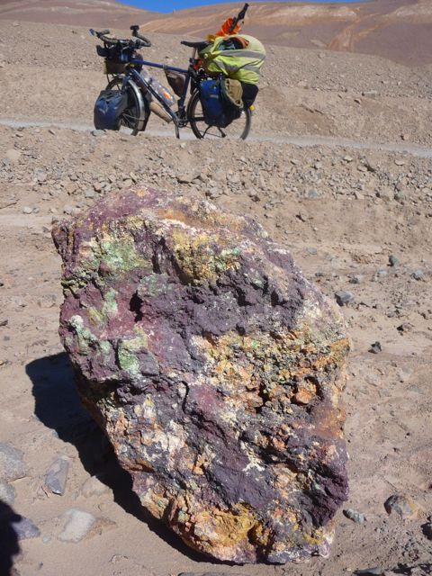 26 Jul 2009<br>Northern Chile is extremely rich in copper of all colors. A huge nugget lying on the edge of the runway. <br> Atacama Desert, Chile