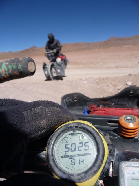 15 Aug 2009<br>Our altitude record with our bikes. And on the sandy track please! <br> South Lipez, Bolivia by Google Translate