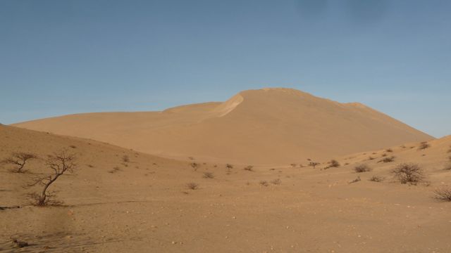 Le Cerro Blanco est la dune la plus haute du monde avec 1500m de dénivelée en sable et culminant à 2200m d'altitude. Nous partons un matin pour la descendre en parapente ou en speed riding selon le vent.Cerro Blanco, Nazca, Pérou