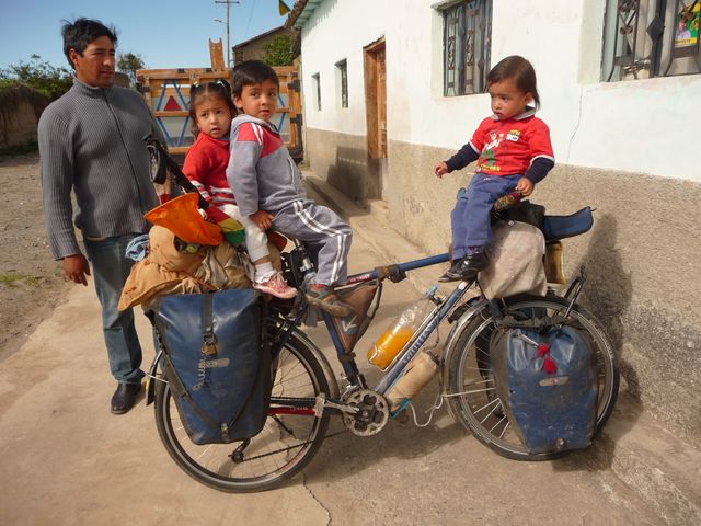 One of my adoptive families on the roadside. Tulcan, Ecuador