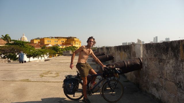 14 Jan 2010<br>FINALLY! Eagerly awaited a photo, the walls of Cartagena, which marks the end of my bike tour in South America. Soon I was getting into sailing for Panama. Cartagena, Colombia
